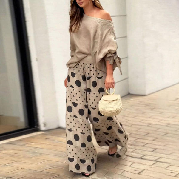 Dreamy Long Sleeve Round Neck Set - Herbstshafter Komfort trifft Eleganz