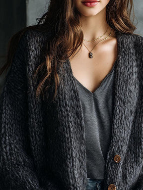 Herbstlicher Grey Long Sleeve Cardigan – Eleganz & Komfort in Einem
