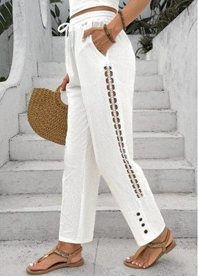 Leichte Comfy Plain Hose mit Kordelzug - Perfekt für den Herbst