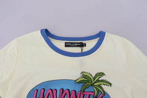Dolce & Gabbana Gelbes Havanity Tee mit Rundhalsausschnitt Baumwoll-T-Shirt