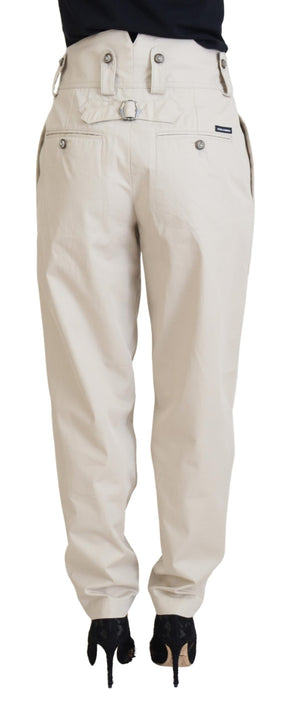 Dolce & Gabbana Beige Hochtaillierte Damenhosen