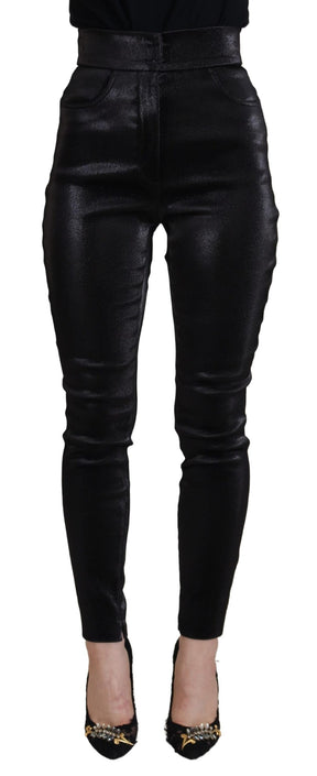 Dolce & Gabbana Schwarze Skinny Denim-Jeans aus gewaschener Baumwolle