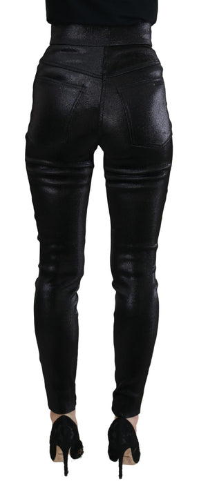 Dolce & Gabbana Schwarze Skinny Denim-Jeans aus gewaschener Baumwolle