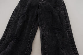Dolce & Gabbana Schwarze Denim-Jeans mit hoher Taille aus gewaschener Baumwolle
