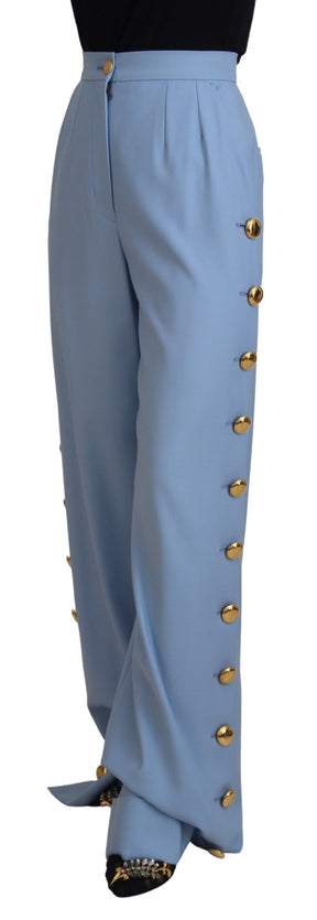 Dolce & Gabbana Hellblaue Knopfhose mit weitem Bein