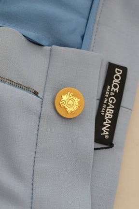 Dolce & Gabbana Hellblaue Knopfhose mit weitem Bein
