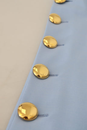 Dolce & Gabbana Hellblaue Knopfhose mit weitem Bein