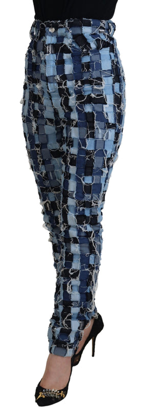 Dolce & Gabbana Multicolor Patchwork-Jeans aus Baumwolle