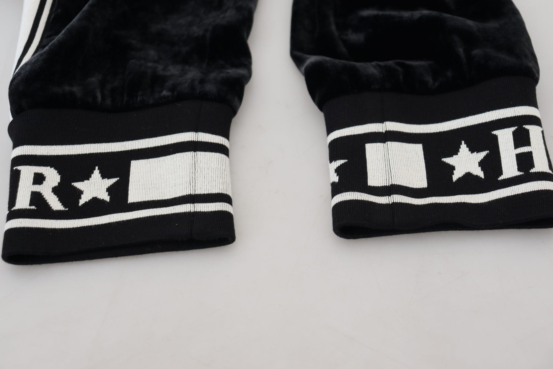 Dolce & Gabbana Schwarze DG Logo-Samt-Hose