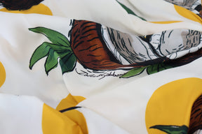 Dolce & Gabbana Weißes Kokosnuss-Print-Mini-Seidenkleid