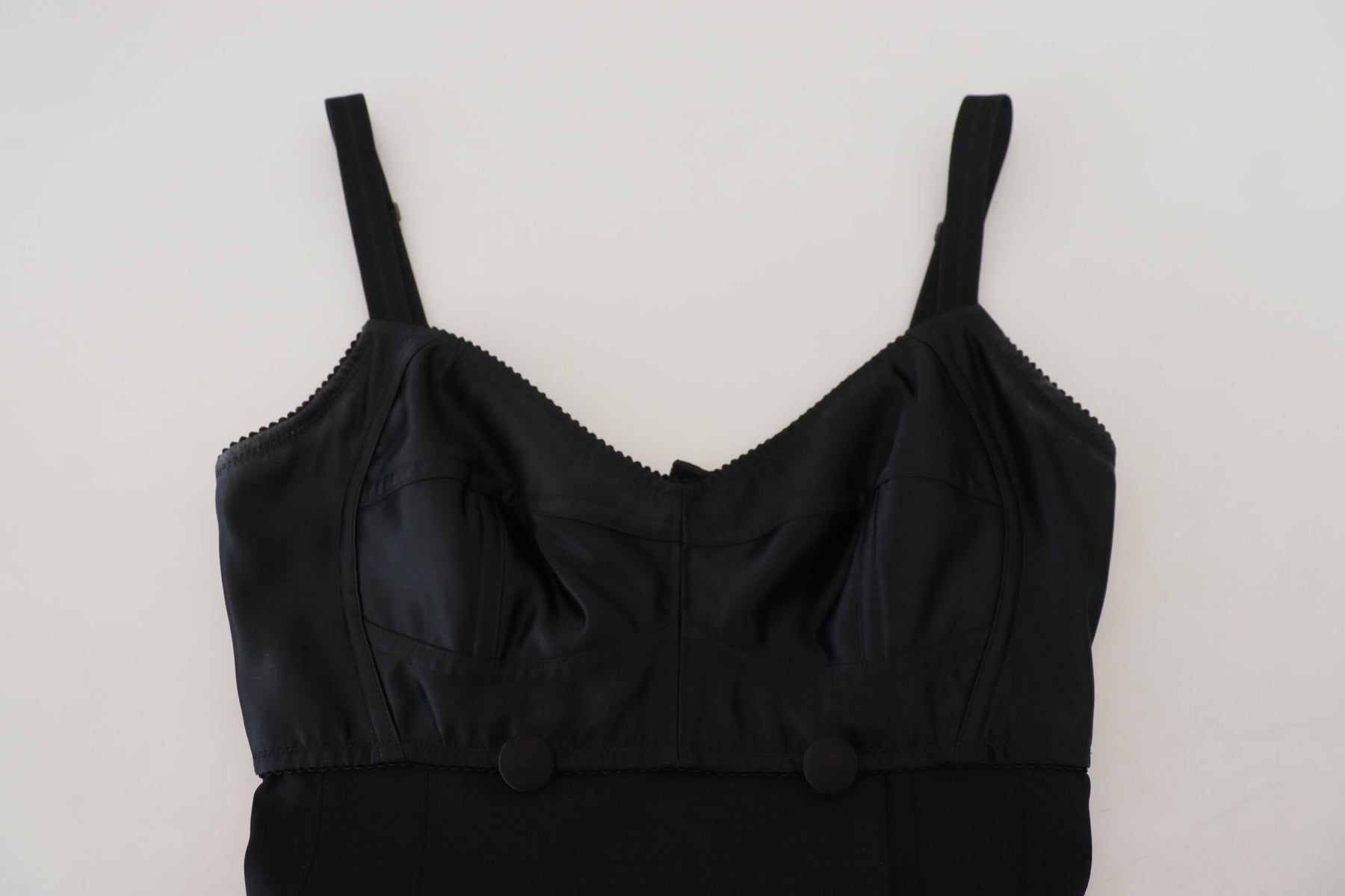 Dolce & Gabbana Schwarzes Stretch-Minikleid aus Wolle in Passform