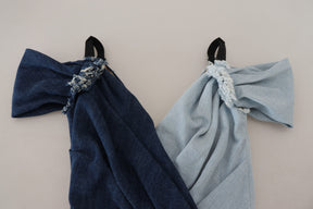 Dolce & Gabbana Zweifarbiges blaues Patchwork-Denim-Minikleid