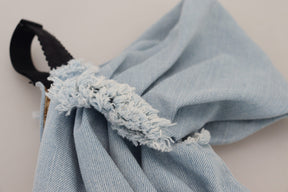 Dolce & Gabbana Zweifarbiges blaues Patchwork-Denim-Minikleid