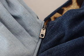 Dolce & Gabbana Zweifarbiges blaues Patchwork-Denim-Minikleid