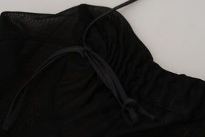 Dolce & Gabbana Schwarzes Viskose Bodycon Etuikleid Midikleid