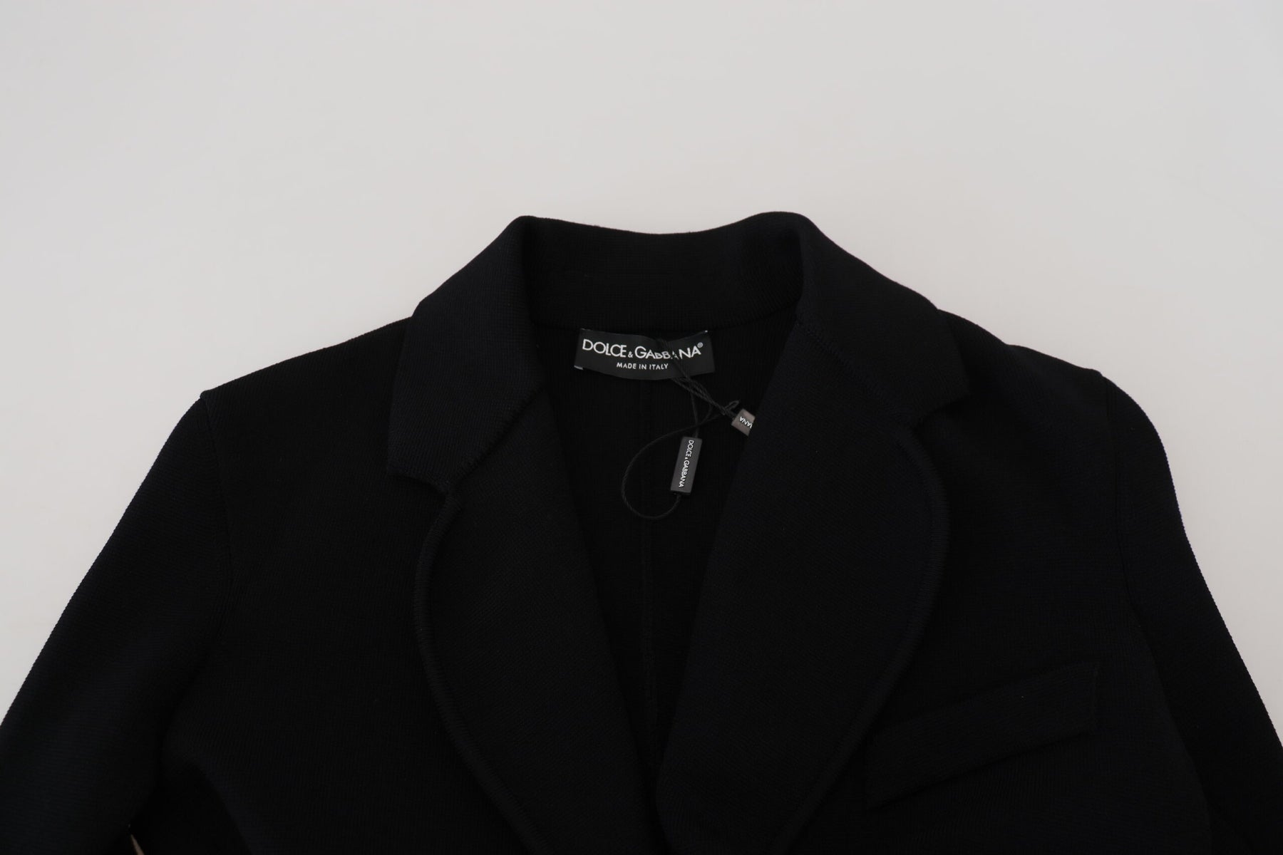 Dolce & Gabbana Schwarze Strickjacke mit Knöpfen Blazer Viskose Jacke
