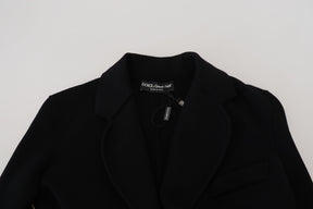 Dolce & Gabbana Schwarze Strickjacke mit Knöpfen Blazer Viskose Jacke