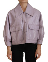 Dolce & Gabbana Lila Baumwolle Button Down Cropped Jacket