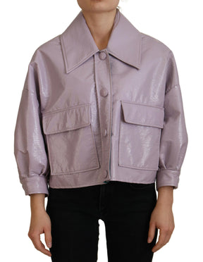 Dolce & Gabbana Lila Baumwolle Button Down Cropped Jacket