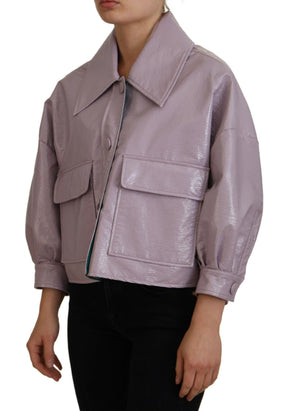 Dolce & Gabbana Lila Baumwolle Button Down Cropped Jacket