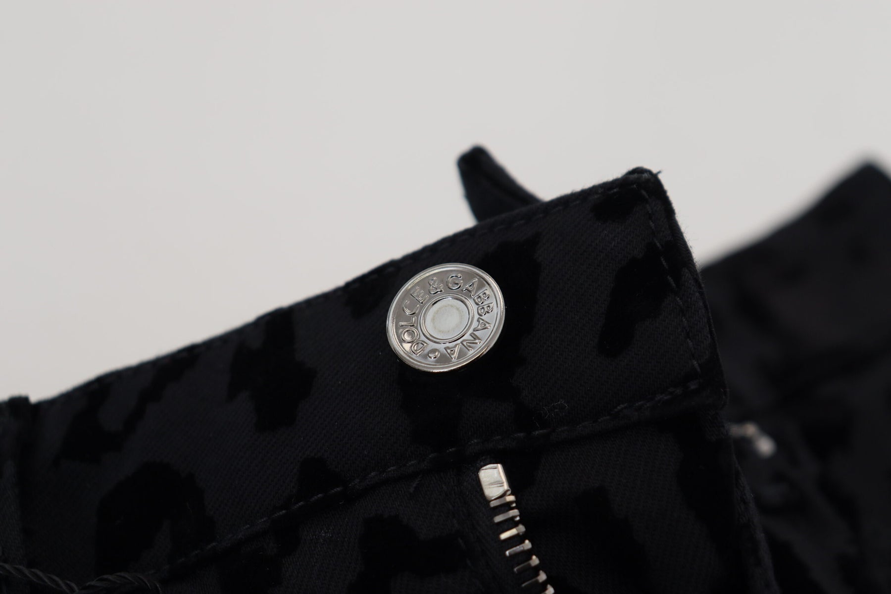 Dolce & Gabbana Schwarze Denim Baumwolle Stretch Hot Pants Shorts