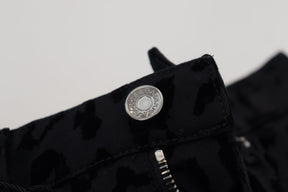 Dolce & Gabbana Schwarze Denim Baumwolle Stretch Hot Pants Shorts