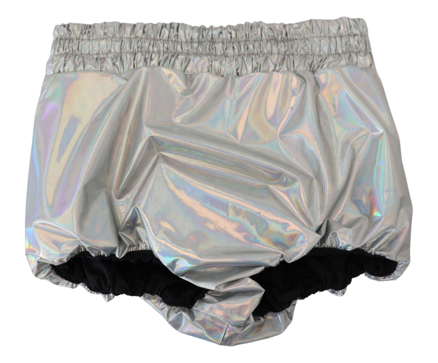 Dolce & Gabbana Silberne holografische Hotpants mit hoher Taille Shorts