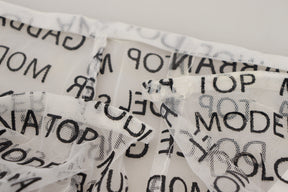 Dolce & Gabbana Weißer Logo-Minirock mit durchgehender A-Linie