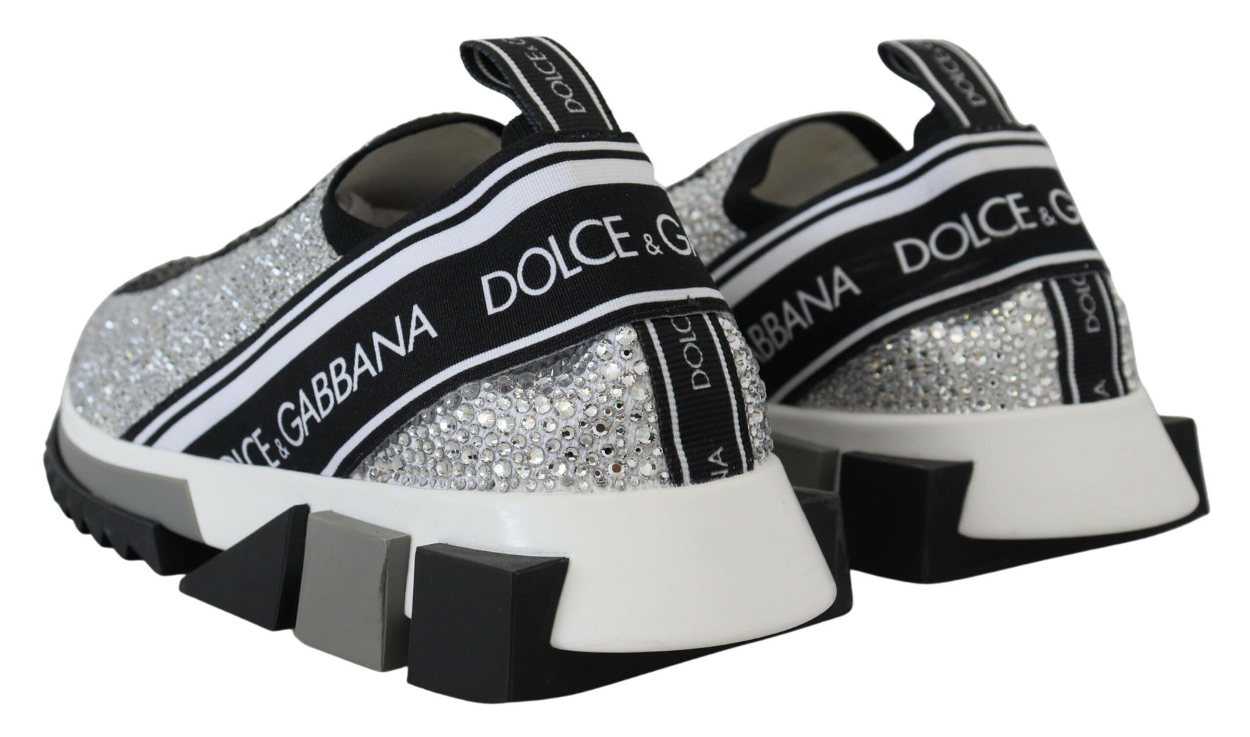 Dolce & Gabbana Silber Strass Sorrento Turnschuhe Schuhe
