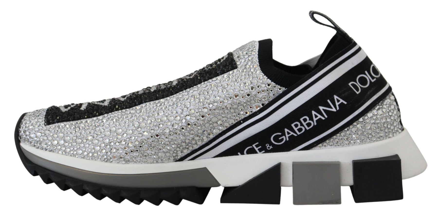 Dolce & Gabbana Silber Strass Sorrento Turnschuhe Schuhe