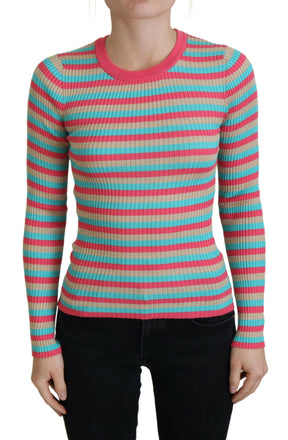 Dolce & Gabbana Multicolor Pullover mit Rundhalsausschnitt aus Seide