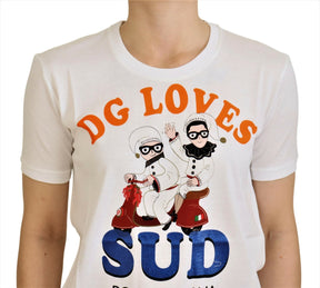 Dolce & Gabbana Weißes Baumwoll-T-Shirt von DG Loves SUD