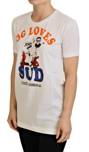 Dolce & Gabbana Weißes Baumwoll-T-Shirt von DG Loves SUD