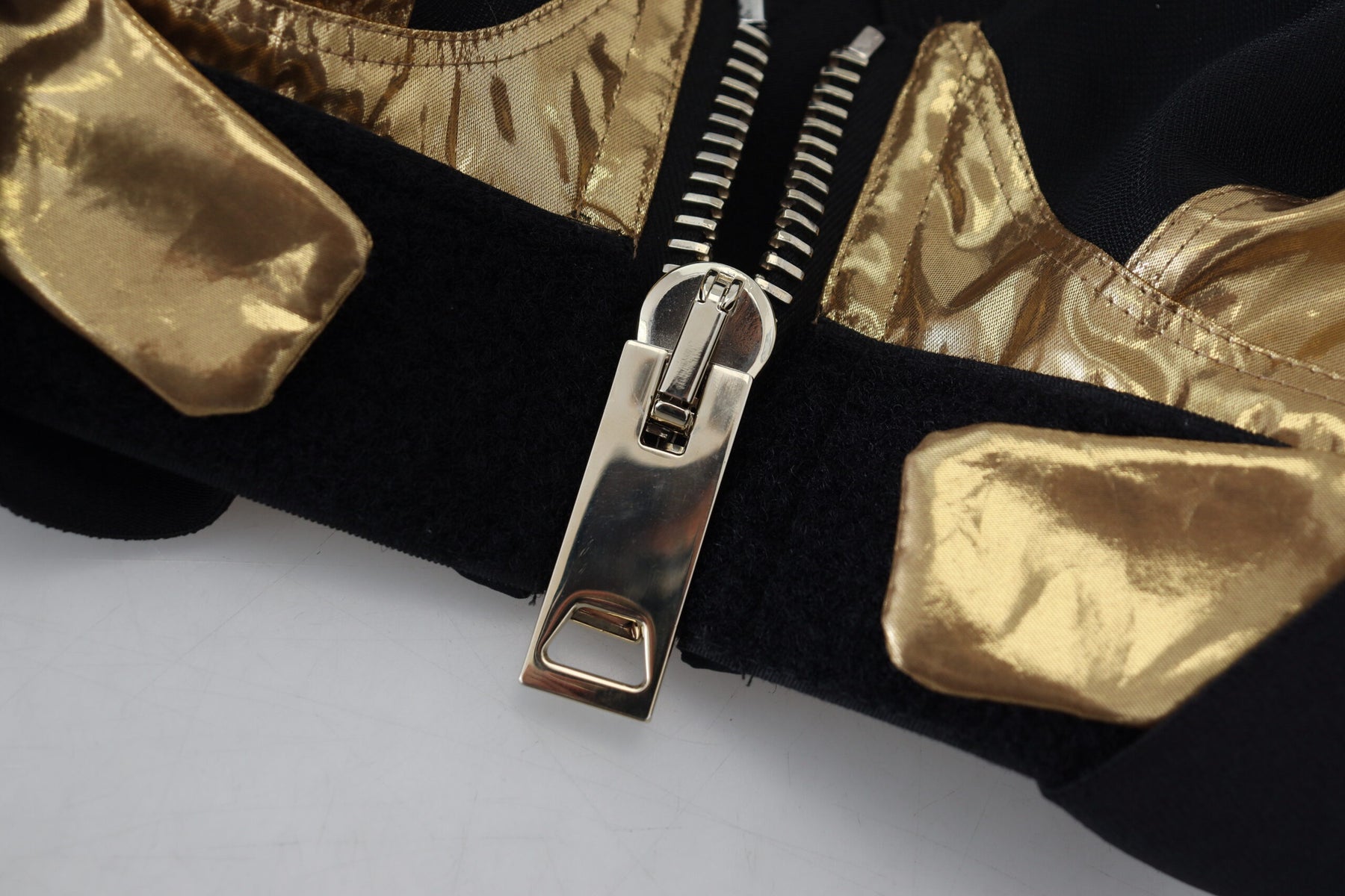 Dolce & Gabbana Schwarzgoldenes ärmelloses Bustier-Top mit Ausschnitt