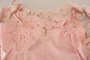 Dolce & Gabbana Pinke florale Spitze ärmelloses Tank-Bluse Top