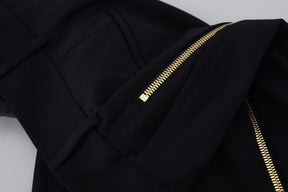 Dolce & Gabbana Schwarze taillierte Hose aus Wolle