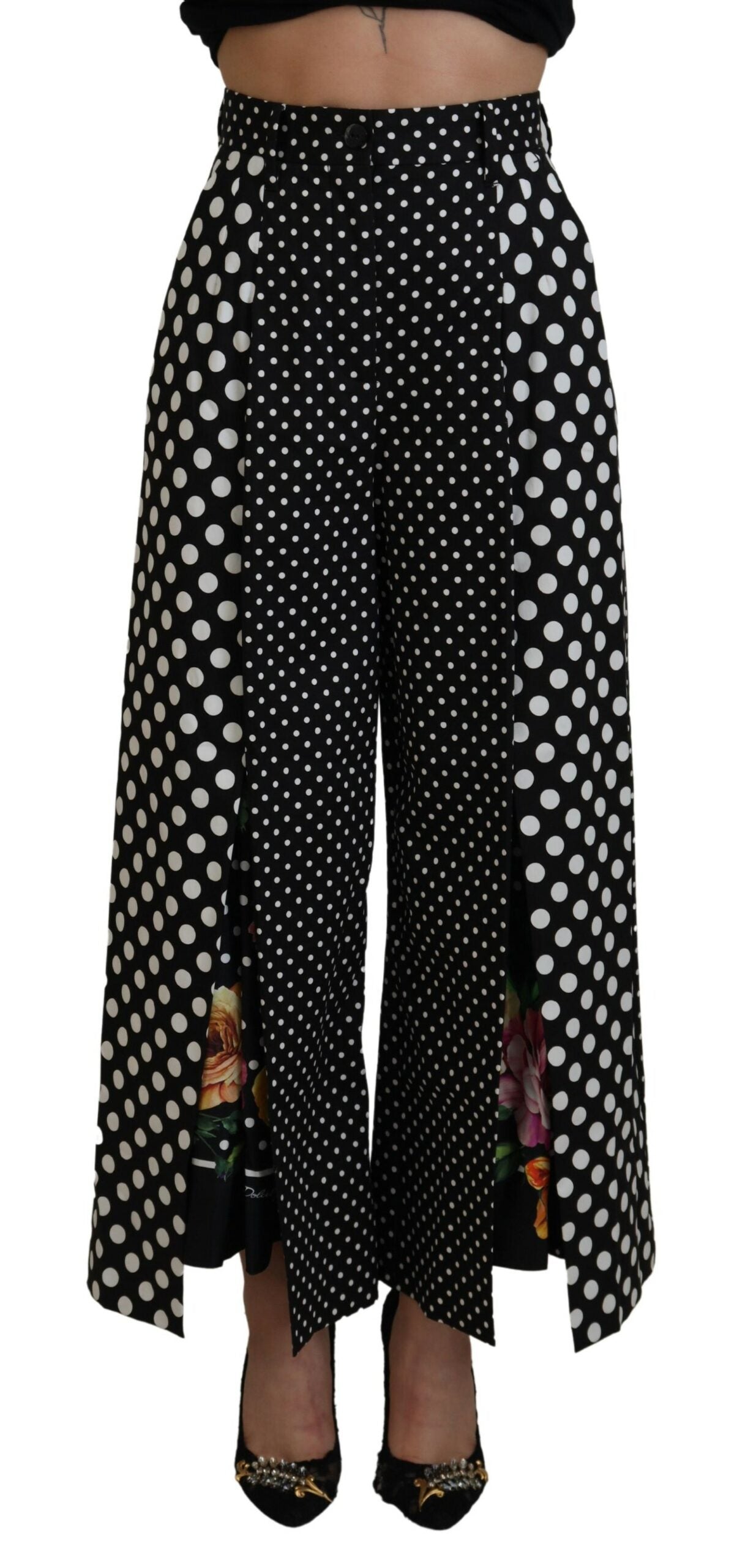 Dolce & Gabbana Multicolor Polka Dots Hose mit hoher Taille