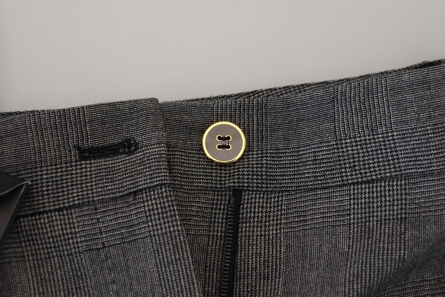 Dolce & Gabbana Graue Damen Wollhose mit hoher Taille