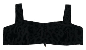 Dolce & Gabbana Schwarzer Leopard Beschnittenes Bustier Korsett-BH Top