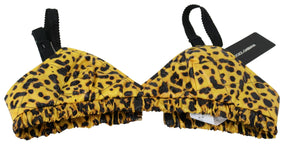 Dolce & Gabbana Gelbes Leopard-geschnittenes Bustier-Korsett-BH-Oberteil