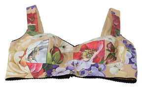 Dolce & Gabbana Multicolor Floral Cropped Bustier Korsett Top