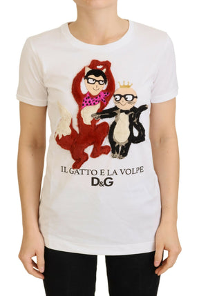 Dolce & Gabbana T-Shirt Top Weiß Strukturiert Kurzarm