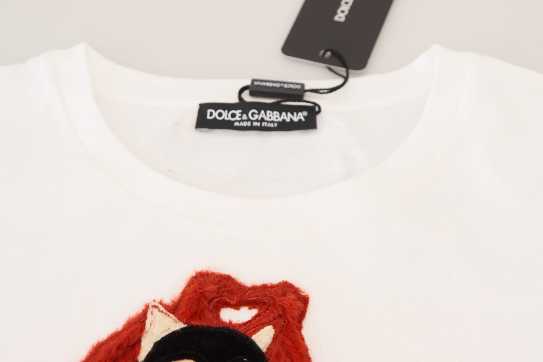 Dolce & Gabbana T-Shirt Top Weiß Strukturiert Kurzarm