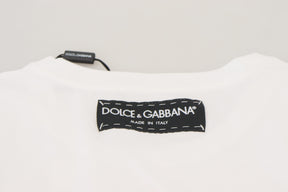 Dolce & Gabbana T-Shirt Top Weiß Strukturiert Kurzarm
