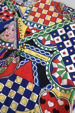 Dolce & Gabbana Mehrfarbig bedrucktes Blusentop mit langen Ärmeln