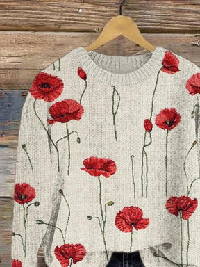 Florales Langarm-Top - Eleganter Herbstsbegleiter in Komfort & Vielseitigkeit