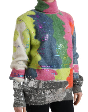 Dolce & Gabbana Multicolor Mohair Rollkragenpullover Pullover