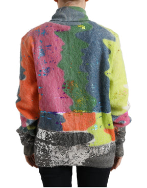 Dolce & Gabbana Multicolor Mohair Rollkragenpullover Pullover