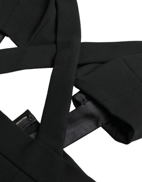 Dolce & Gabbana Schwarzes ausgeschnittenes ärmelloses Bodycon Midikleid