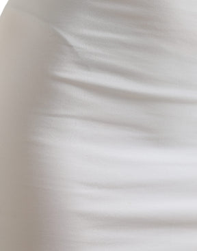 Dolce & Gabbana Weißer Viskose-Minirock mit hoher Taille und Bleistiftschnitt